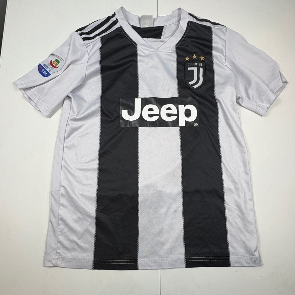 Juventus 2018-2019 Soccer Jersey Jeep Black White Stripes Size L Rochester 23
